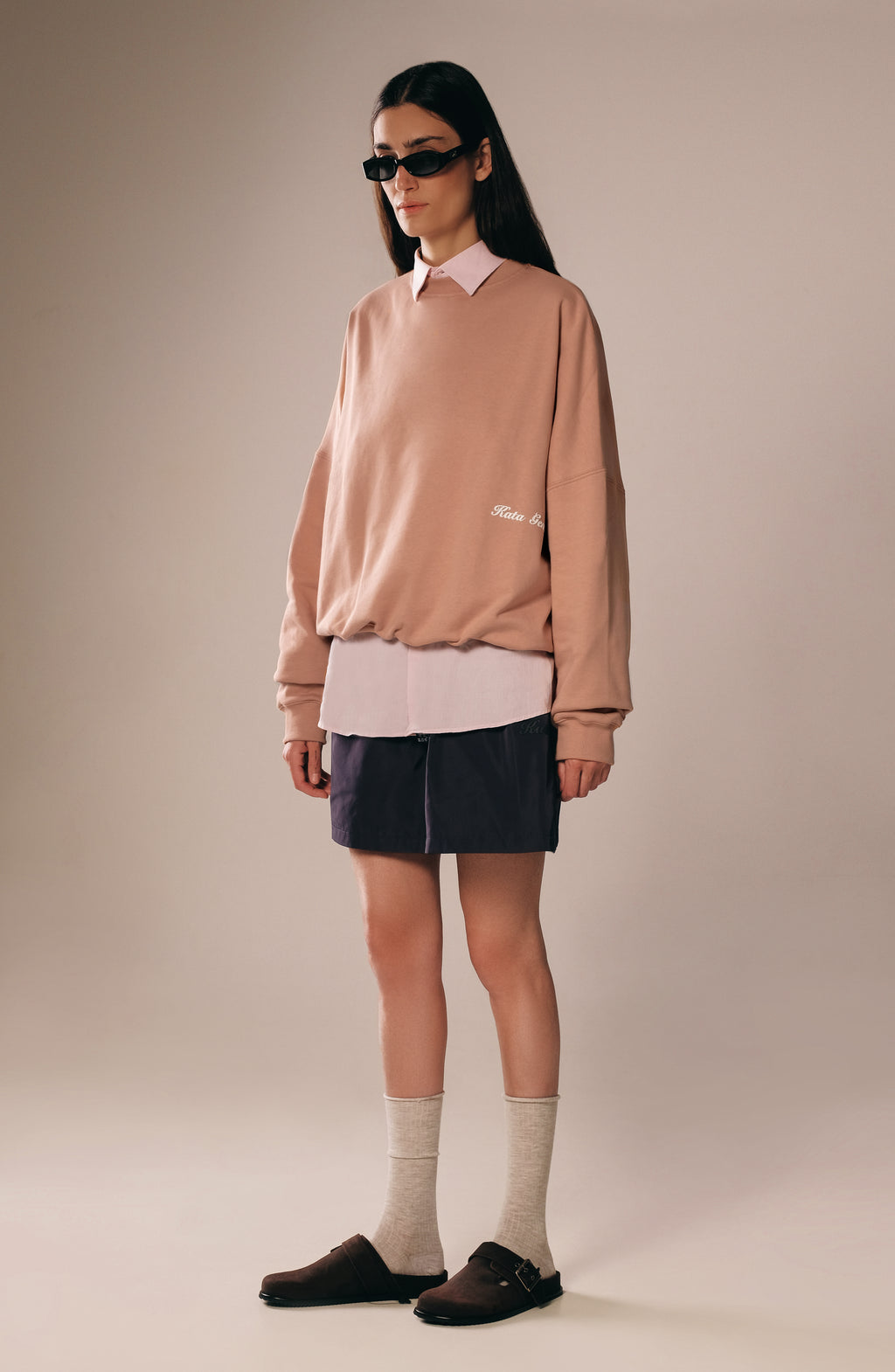 French terry crewneck with rubberized printing