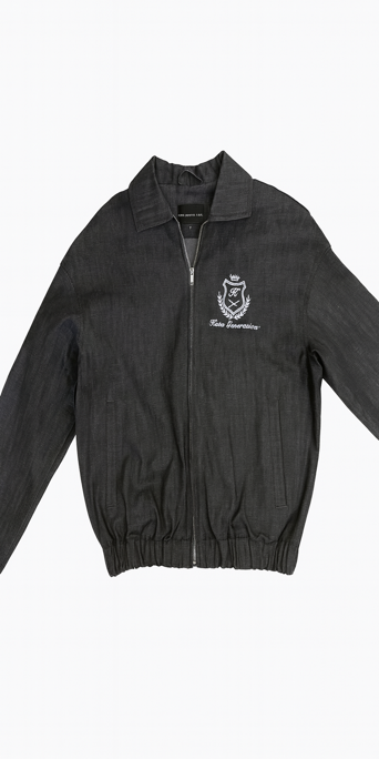 Denim Bomber Jacket — Dark Grey